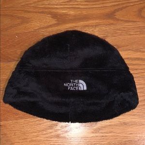 The North Face Girls Black Fuzzy Hat